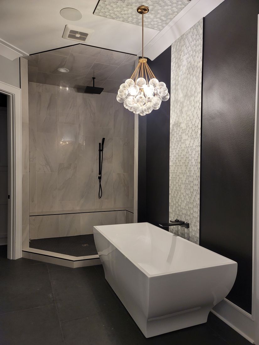 Completed Custom Estate Residence Primary Spa Bath
