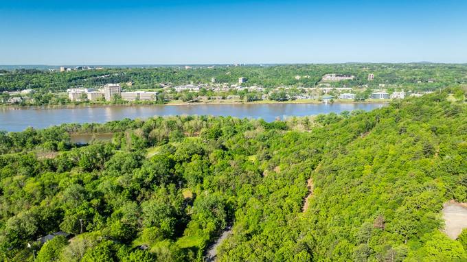 River Rock Estates Ridge Overlook Across Wooded Greenbelt to Arkansas River